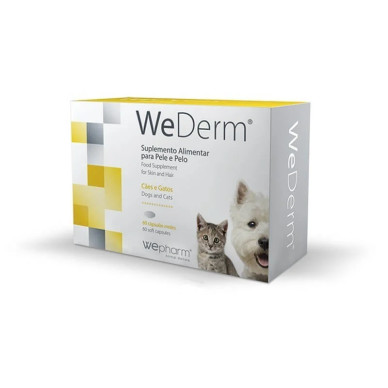 WeDerm – Supliment Nutritiv pentru Sănătatea Pielii și Blănii la Câini și Pisici, 60 Capsule – WePharm
